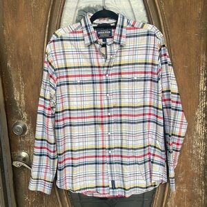 Rough Stock Pearl Snap Button Down Shirt! Men’s LG